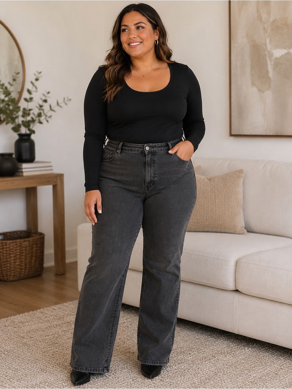 Gloria Vanderbuilt Women’s Amanda Straight Fit Pull On Jeans — Size 16 L